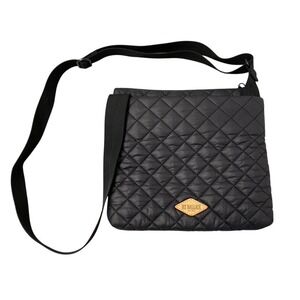 MZ Wallace Metro Crossbody Bag Women Small Black Quilted Nylon Adjustable Strap